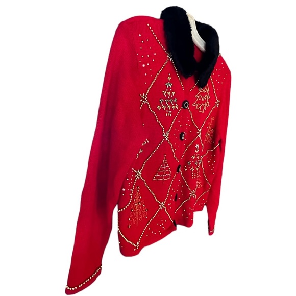 Vintage Designers Originals Studio Joy Christmas Cardigan Sweater - Picture 3 of 6